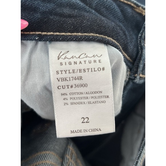 Kancan Signature Ultra High Rise Super Flare Blue Stretch Denim Jeans Size 22 - Picture 4 of 13